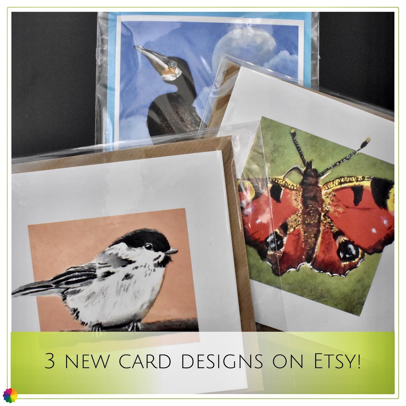 Etsy update three new card designs in shop