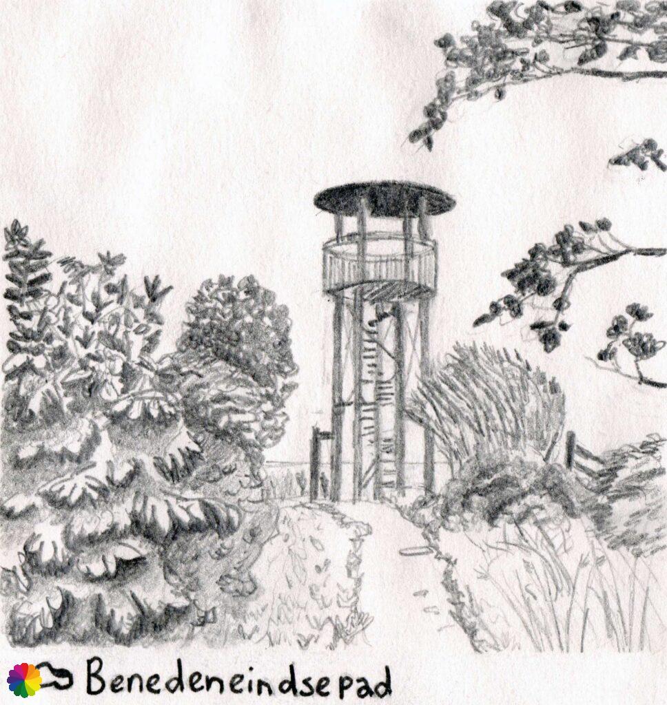 Sketch of watchtower at Benedeneindse trail