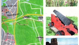 Hiking map Southern waterline trail: Oosterhout - Geertruidenberg - Waspik